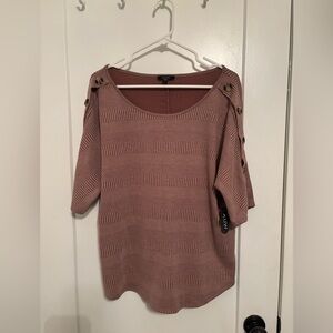 AUW Mauve Sweater with Button Accents